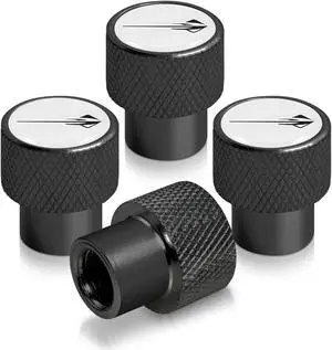 Chevrolet Corvette C7 Stingray Logo White on Black Aluminum Tire Valve Stem Caps
