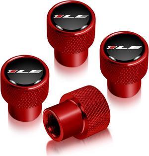 Chevrolet Camaro 1LE Logo in Black on Red Aluminum Tire Valve Stem Caps