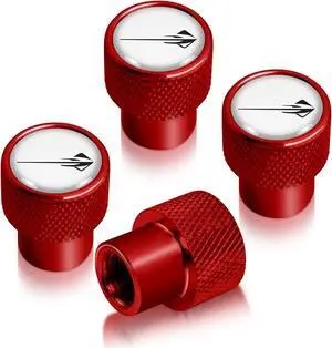Chevrolet Corvette C7 Stingray Logo in White on Red Aluminum Tire Valve Stem Caps