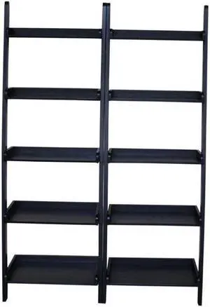 International Concepts K-SH67-2660-2 Set of 2 pcs - Lean to shelf units, with 5 shelves Black