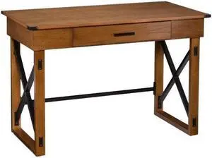 Southern Enterprises Canton Height Adjustable Desk in Glazed Pine