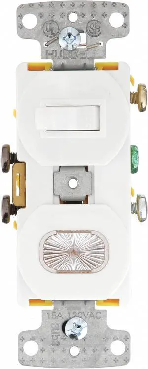 ZORO SELECT RC109W Device,White,Switch/Pilot Light Wiring