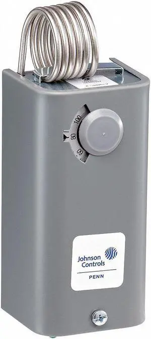 JOHNSON CONTROLS A19BAC-3C Line Volt Mechanical Tstat, Open/Close on Rise, SPDT