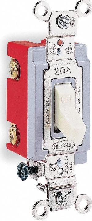 HUBBELL WIRING DEVICE-KELLEMS HBL1223GY Wall Swtch,3-Way,120/277V,20A,Gray,Toggl