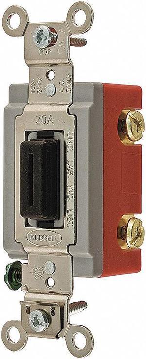 HUBBELL WIRING DEVICE-KELLEMS HBL1224L Wall Switch,4-Way,120/277V,20A,Brn,Toggl