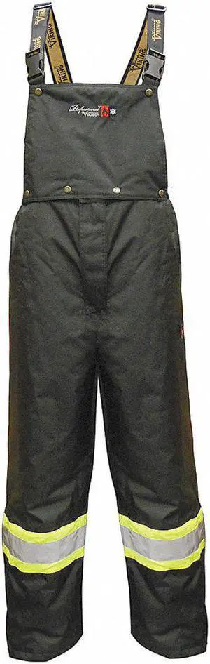 VIKING 3907FRP-S Flame-Resistant Rain Bib Pants, S, 30 in Inseam, Polyester