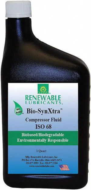 Renewable Lubricants Compressor Oil,1 qt,ISO 68  87951