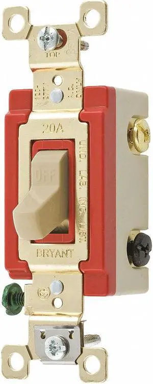 Wall Switch,Ivory,3-Way Switch,1 to 2 HP BRYANT 4903GLI