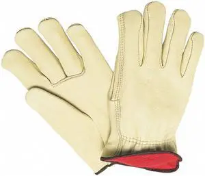 Mcr Safety Leather Gloves,Beige,L,PK12 HAWA 3250L