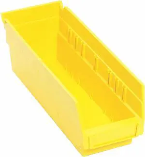 QUANTUM STORAGE SYSTEMS QSB101YL Yellow Shelf Bin, 11-5/8"L x 4-1/8"W x 4"H