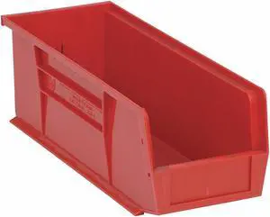 QUANTUM STORAGE SYSTEMS QUS234RD Red Hang and Stack Bin, 14-3/4"L x 5-1/2"W x