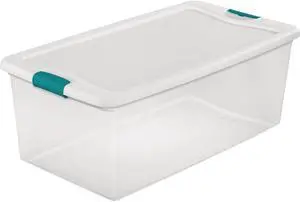 Sterilite 106 Qt. White Latching Storage Tote 14998004