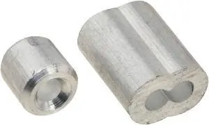 Prime-Line Cable Ferrules and Stops, 1/8", Aluminum N283853