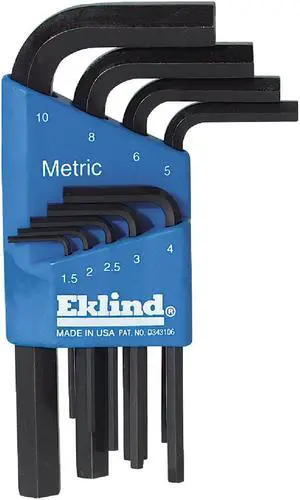 Eklind 9-Piece Metric Short Arm Hex Key Set.