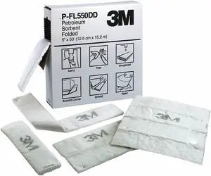 3M 1 Absorbent Roll, Absorbs 10.5 gal. Oil-Based Liquids, ,White