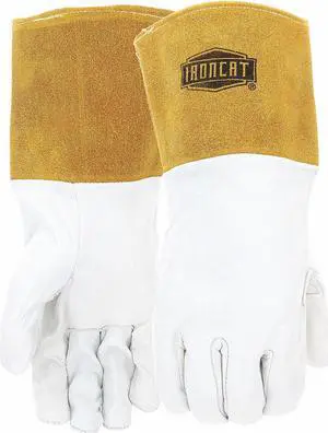 IRONCAT 6141/XL Welding Gloves, Gauntlet Cuff, Straight Thumb, A Cowhide, XL, 1