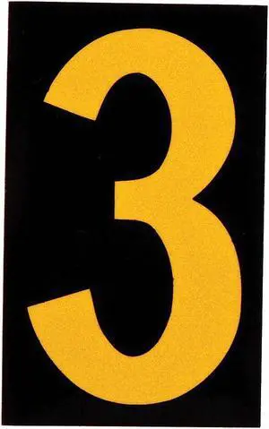 BRADY 5905-3 Reflective Numbers And Letters,3,PK25
