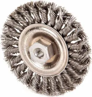 WEILER 96274 Twist Wire Wheel Wire Brush, Threaded Arbor
