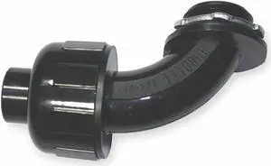 HUBBELL WIRING DEVICE-KELLEMS P1009NBK Insulated Connector,1 In.,Nylon,90 Deg