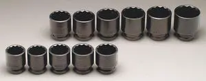 WRIGHT TOOL 604 3/4" Drive Socket Set, SAE, 11 pcs