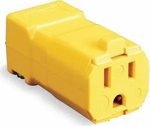 Hubbell-Kellems HBL5969VY Straight Blade Connector, 15A, 125V, 5-15R, Valise