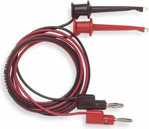 POMONA 3782-24-02 Mini Hook Test Leads,24 In. L,Black/Red