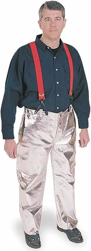 STEEL GRIP ARL410 Flame Resistant Pants, L 15 oz Aluminized Rayon