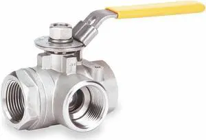 MILWAUKEE VALVE BA3WDSLH 1 1" FNPT Stainless Steel Ball Valve 3-Way