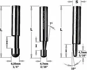CMT 842.095.11 Trimmer Router Bit,HWM,1/4 in