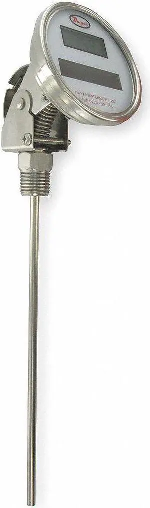 DWYER INSTRUMENTS DBTA3151 Digital solar-powered bimetal thermometer, range -58