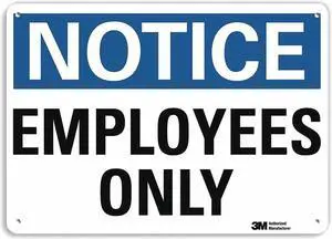 LYLE U1-1040-RA_14X10 Notice Sign, 10 in Height, 14 in Width, Aluminum,