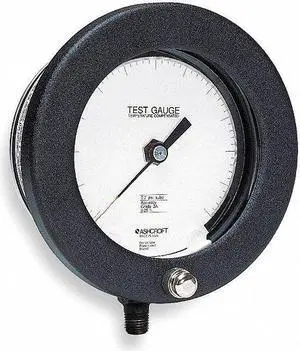 ASHCROFT 451082AS02L60C4 Test Pressure Gauge, 0 to 60 psi, 4 1/2 in Dial, 1/4