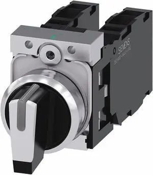 SIEMENS 3SU1150-2BL60-1LA0 Selector Switch, 22 mm, 2NO/2NC, White