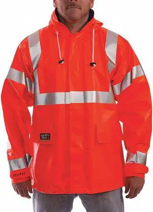 TINGLEY J44129 Eclipse Arc Flash Rain Jacket, Cat 2, Orange, XL