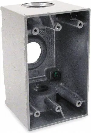 BELL OUTDOOR 5386-0 Weatherproof Electrical Box, 22.5 cu in, Single Gang Box