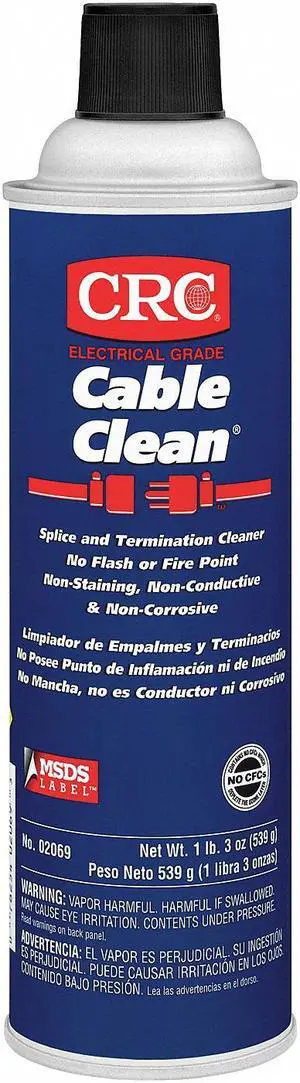 CRC 02069 Splice Cleaner, Aerosol Spray Can, 19 oz, Liquid
