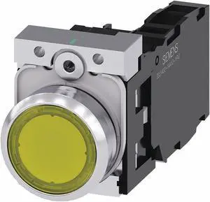 SIEMENS 3SU1153-0AB30-1FA0 Illuminated Push Button,Yellow,22mm,LED