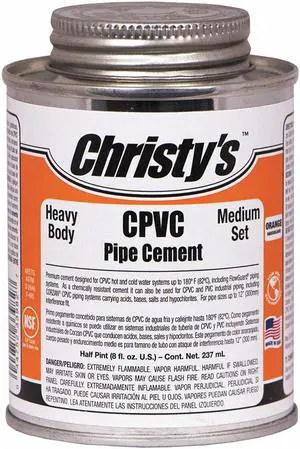 Christy's Pipe Cement,Orange,8 oz.  RH-OCPVC-HP-24