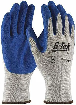 PIP 39-1310/XL Latex Coated Gloves, Palm Coverage, Blue/Gray, XL, 12PK
