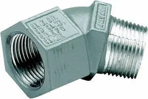 HUBBELL KILLARK MF-45-2WW IMC 45 Deg Elbow, 3/4 in, Threaded, Aluminum, Zinc