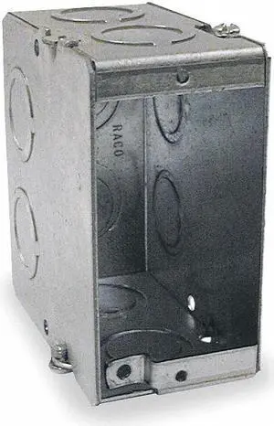 RACO 689 Electrical Box, 22.5 cu in, Masonry Box Type, 1 Gang, Steel,