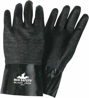 Mcr Safety Chemical Resistant Gloves, Size L, 12"L, Black ,  12 PK Black   6932