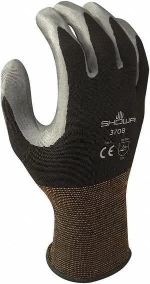 SHOWA 370BM-07-V Coated Glove, Nitrile, Rough, Palm and Fingers, Not Rated