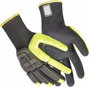 HONEYWELL 41-4413BE/11XXL Knit Gloves, ,Sandy Palm, Knit, Black, 1 PR