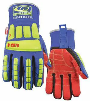 Ringers Gloves Impact Resistant Gloves High Visibility Green/Blue 297B-12 Ringers Gloves Impact Resistant Gloves High Visibility Green/Blue 297B-12