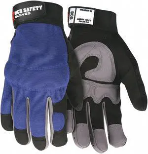 MCR SAFETY 905M Leather Palm Gloves, Spandex(R), Synthetic Leather,