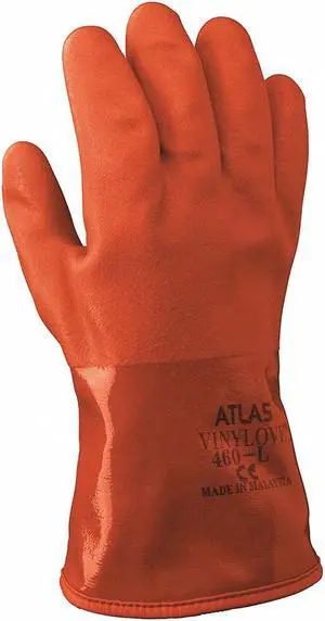 SHOWA 460XL-10 460 Chemical Resistant Gloves, PVC Coating, Cotton, Fixed