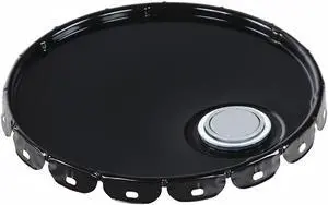 ZORO SELECT LID-STL-S Steel Pail Lid,Black,For Use With 1TMH6