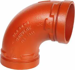 GRUVLOK 0390014306 Elbow, 90 Degrees,4",Iron,1000 psi