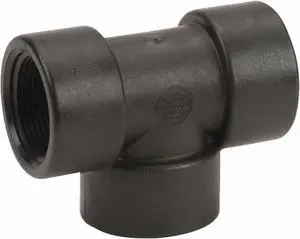 ZORO SELECT TEE125 Tee, Polypropylene, 1-1/4", Schedule 80, 300 psi Max Pressure
